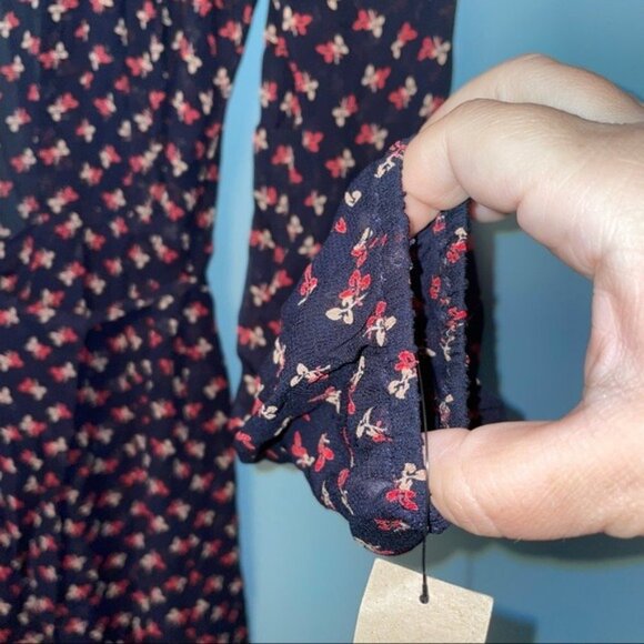 Reformation Wrap Dress Black and Ditzy Floral Print size XS - Picture 9 of 11